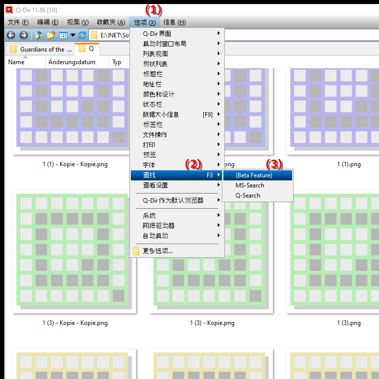 如何使用 Quad File Explorer 中的测试版搜索功能